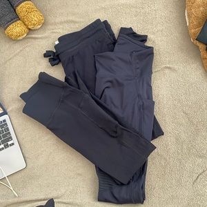 Fabletics joggers and two Fabletics leggings